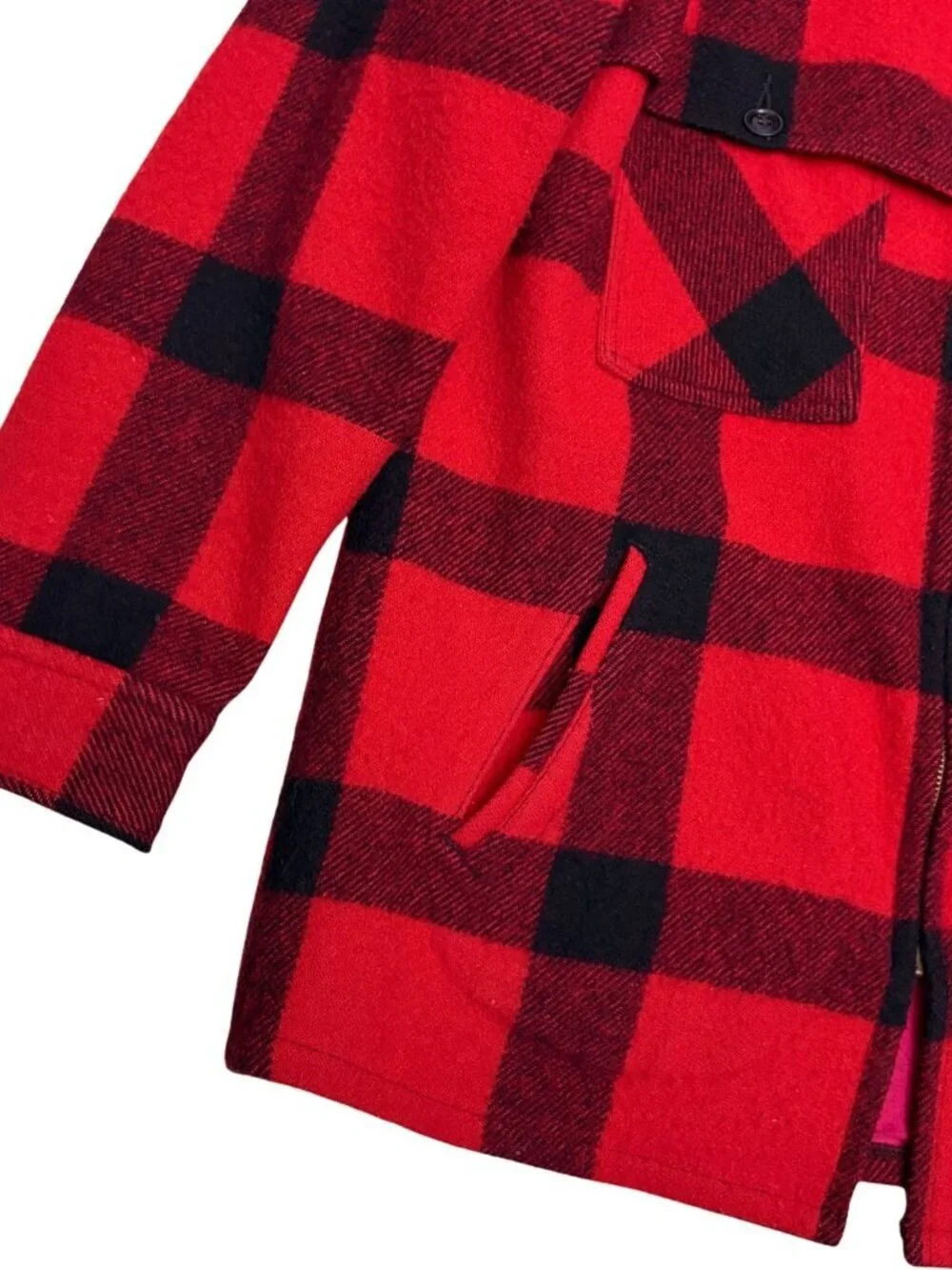RARE VINTAGE 1950s Johnson Woolen Mills Wool Hunting Jacket Coat Red Mens Medium